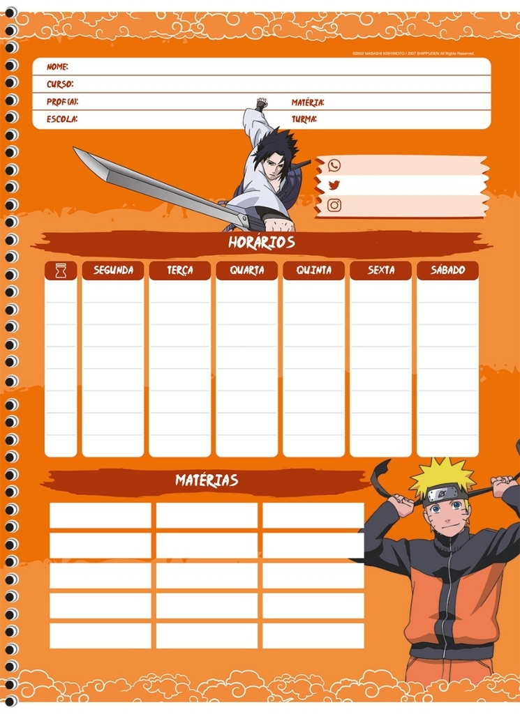 Caderno Naruto Sakura E Sasuke 10 Matérias 160 Folhas em Promoção na  Americanas