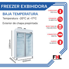 Freezer Vertical Exhibidora 950 Lts Baja Temperatura TEV950BTE en internet