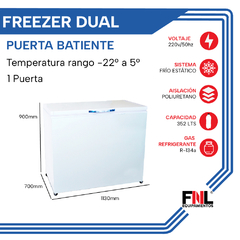 Freezer Dual 352 Lts Frío Estático FH350 en internet