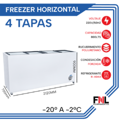 Freezer Tapa de Vidrio 800 Lts FH800TV en internet