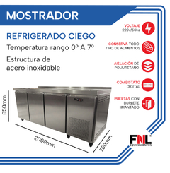 Mostrador Refrigerador Bajo Mesada 2000X750X850 c/cubreequipo MCR2000 en internet