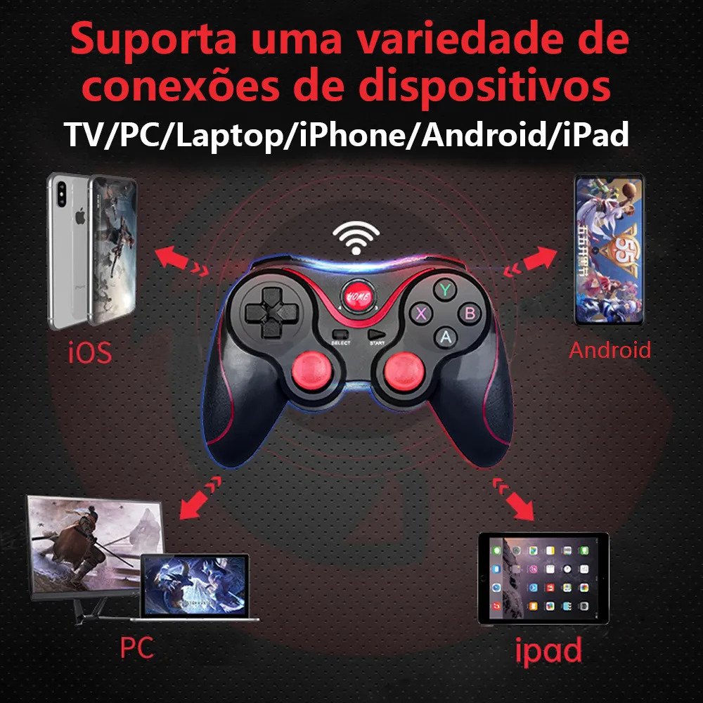 Controle de Jogo Wireless Bluetooth para Android, PC e Celular