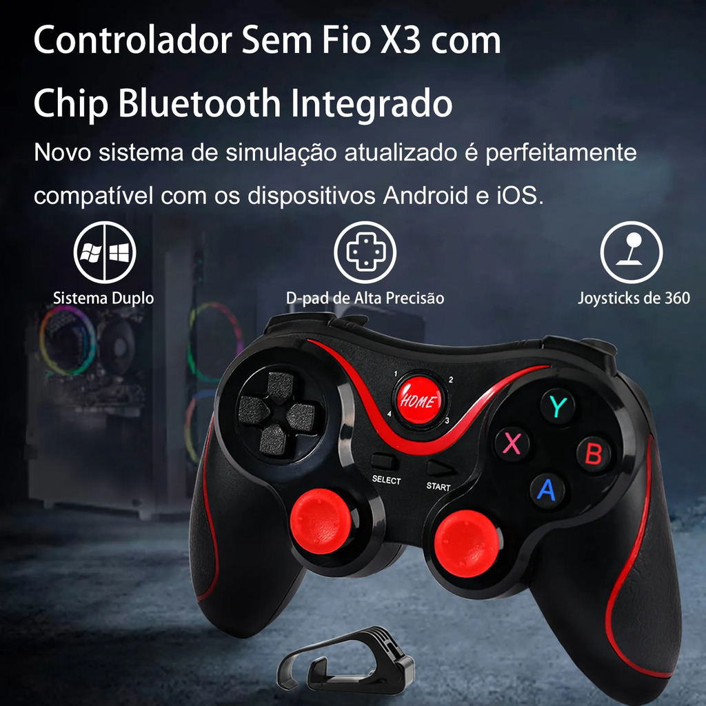 Controle Gamepad Bluethoot para Celular Android - (Todos Os Jogos