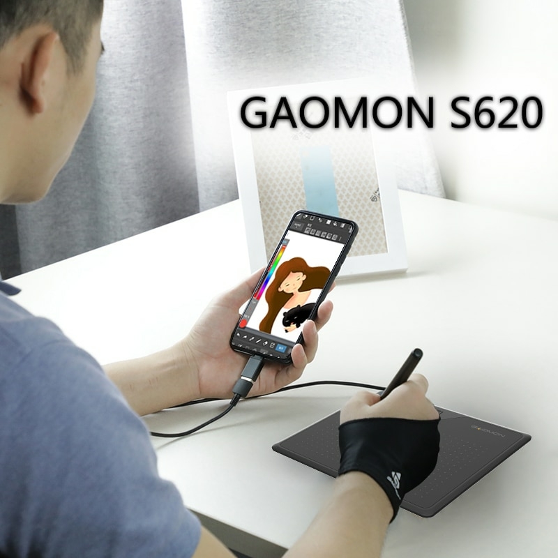 GAOMON S620 6.5x4 Polegada Anime Digital Graphic Tablet Arte Placa de  Escrita para Desenho e Jogo OSU com 8192 Níveis Caneta Tablet Infantil