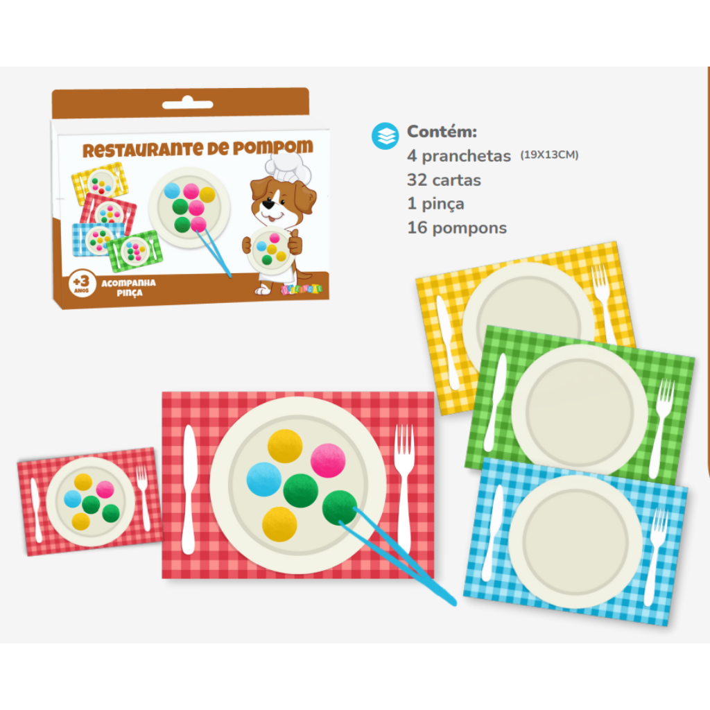 Jogo Educativo: Restaurante de Pompom - Majoca Colorê Brinquedos Educativos