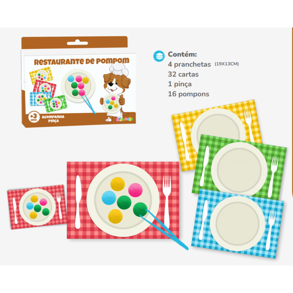 Jogo Educativo: Restaurante de Pompom - Majoca Colorê Brinquedos