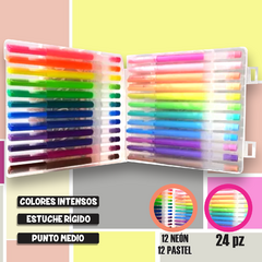 Plumas de gel neon -pastel, 24 pz, MAGIC BOX (IND-0441-B) -INDRA- - comprar en línea
