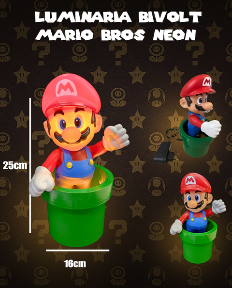 Luminária Retrobox cubo do Mario com 20 mil jogos