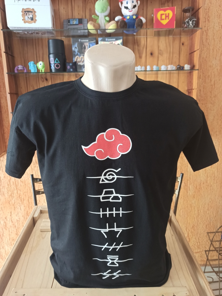 Camiseta Naruto Akatsuki Nuvem  Camiseta Masculina Casa Magica
