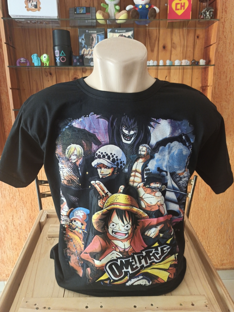 Camisa camiseta artesanal unissex anime one pice shop