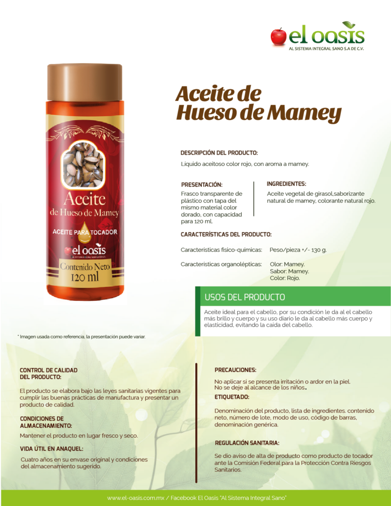 FICHA TECNICA ACEITE DE HUESO DE MAMEY
