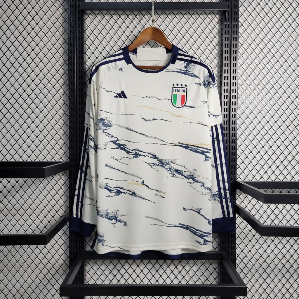 Camisa da Italia MANGA LONGA 2023/2024 Adidas Branca