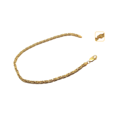 Pulso Italiano con trenzado asiático Plata. 925 bañada en Oro 18K