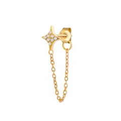 Arete Estrella con Zirconias cúbicas Plata .925 con baño de Oro 18K