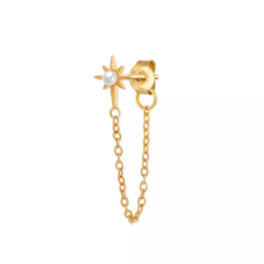 Arete Estrella con Zirconias cúbicas sobre Plata .925 con baño de Oro 18K