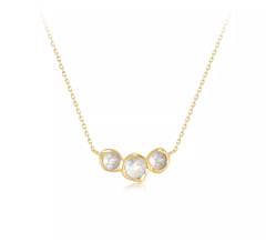 Gargantilla de Oro 14K con 3 Piedras de Luna