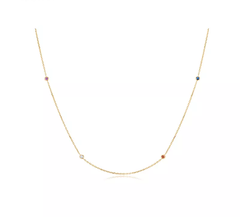 Gargantilla de Oro 14K con Zafiros y Topacio Blanco