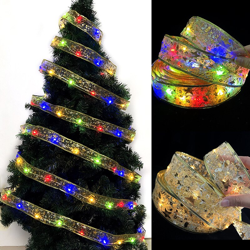Fita LED Luzes de Fadas Enfeites de Natal para Árvore/Laço/Presente/Ano Novo Fita LED Luzes de Fadas Enfeites de Natal para Árvore/Laço/Presente/Ano Novo
