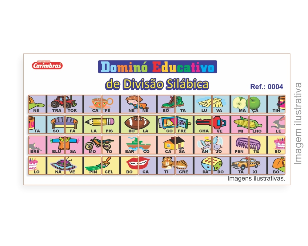 Jogo Educativo Para Alfabetização Infantil Dominó De Palavra Carimbras
