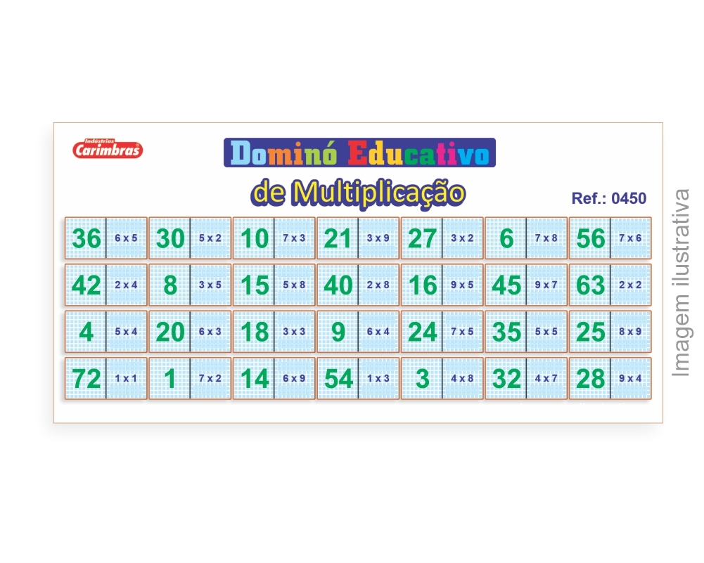 Brinquedo Educativo Domino Infantil Divisão e Multiplicação