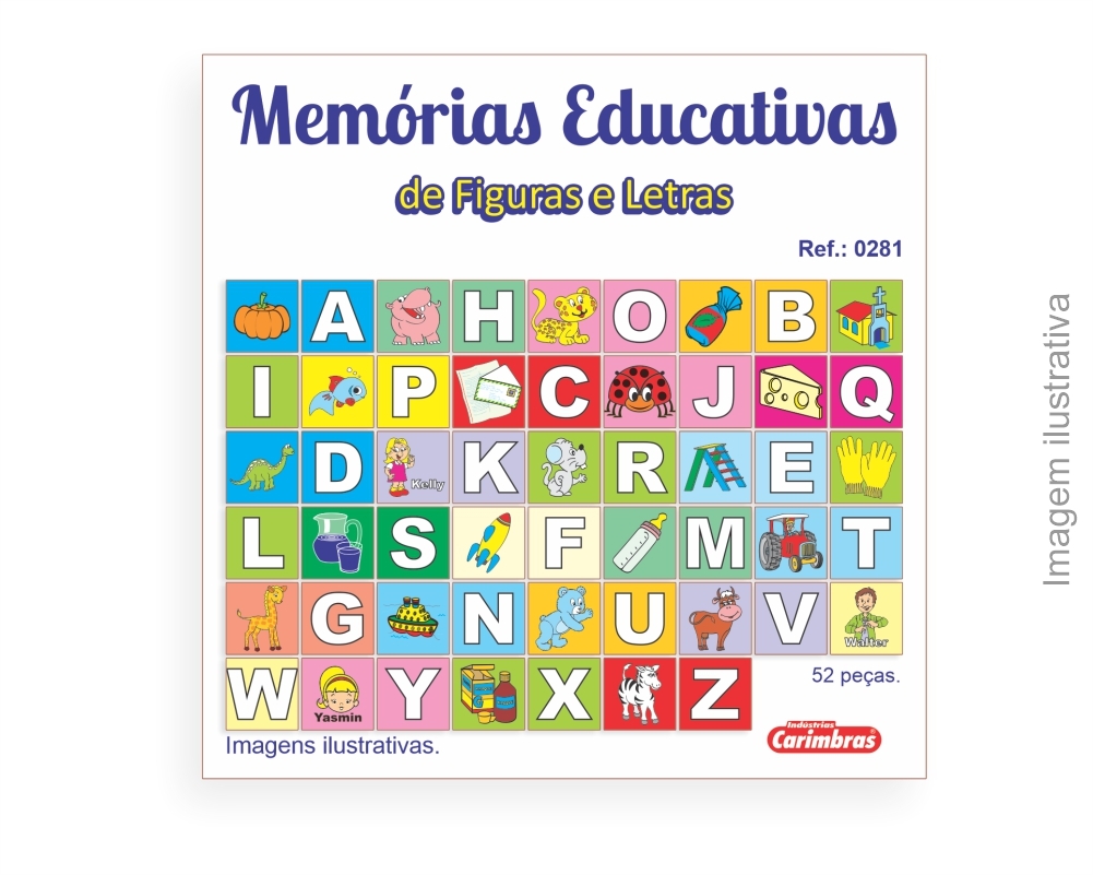 Jogo da Memória Alfabetização em Madeira - Carimbras