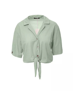 Camisa Amaração na Cintura - Verde Água - Brustring Boutique | Loja de Moda Feminina de Luxo