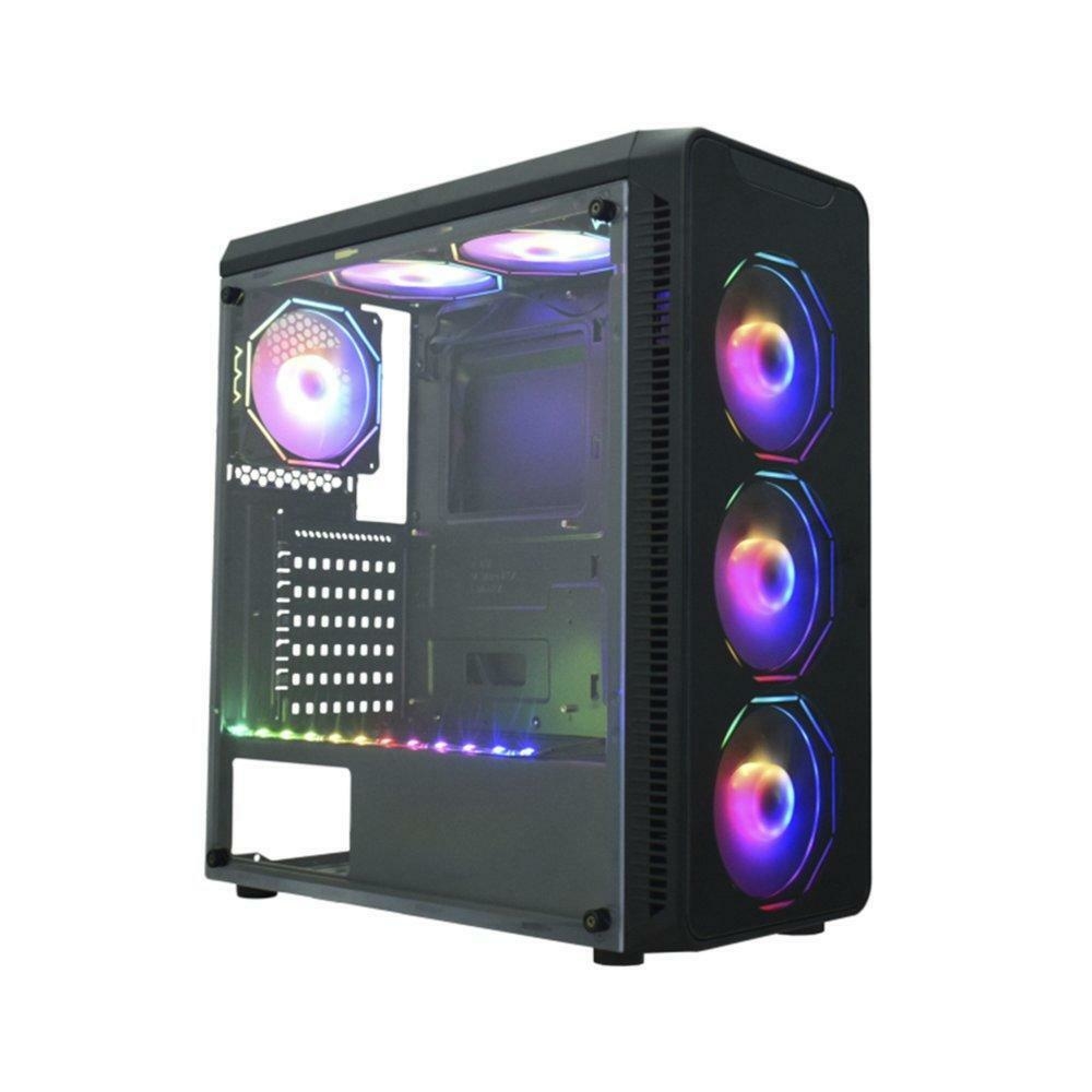 Gabinete Gamer GameMax Infinit M908 GGM RGB, Mid Tower, Com 3 Fans, Lateral  Acrílico, Black, Sem