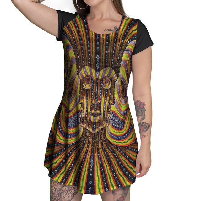 Skull Trippy Psychedelic Women's Robe