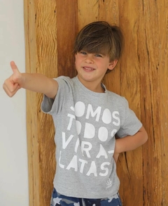 Camiseta infantil cinza Somos todos vira-latas! - comprar online