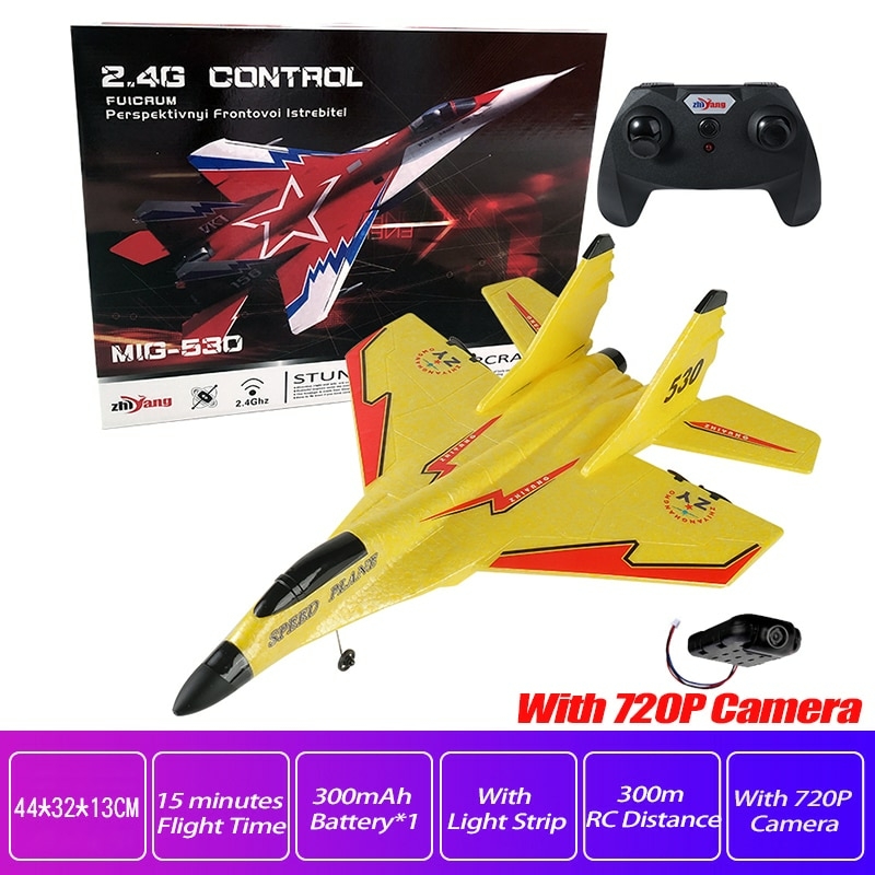 Avião RC com Câmera 480P 2,4 GHz Avião Planador RC Brinquedos de