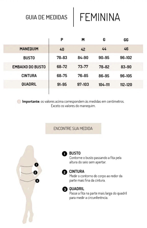 TABELA DE MEDIDAS