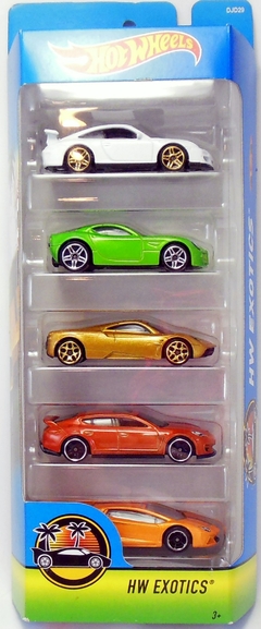 Kit 5 carrinhos - Hot Wheels - HW Exotics - DJD29