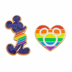 Broche Pin - Mickey e Coração - Pride - Pin Set Disney