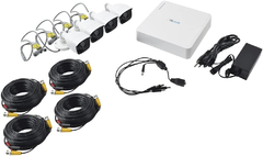 HILOOK Kit 720p TURBOHD/DVR 4 Canales / 4 Cámaras Bala de Policarbonato / 4 Cables 18 MTS / 1 Fuente de Poder Profesional - tienda en línea