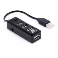 HUB 4 PUERTOS USB 2.0 NACEB TECHNOLOGY NA-143 NEGRO