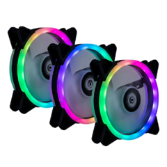 KIT 3 VENTILADORES RGB BALAM RUSH - 120 MM / 30,000 HRS