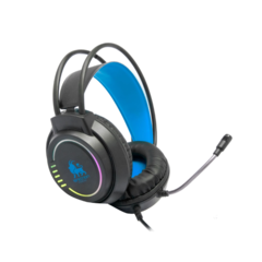 AUDÍFONOS HEADSET GAMING NECNON NBHG-KIMERA HI-FI, SUPERBASS, LUCES RGB Y MICRÓFONO OMNIDIRECCIONAL FLEXIBLE (AZUL)