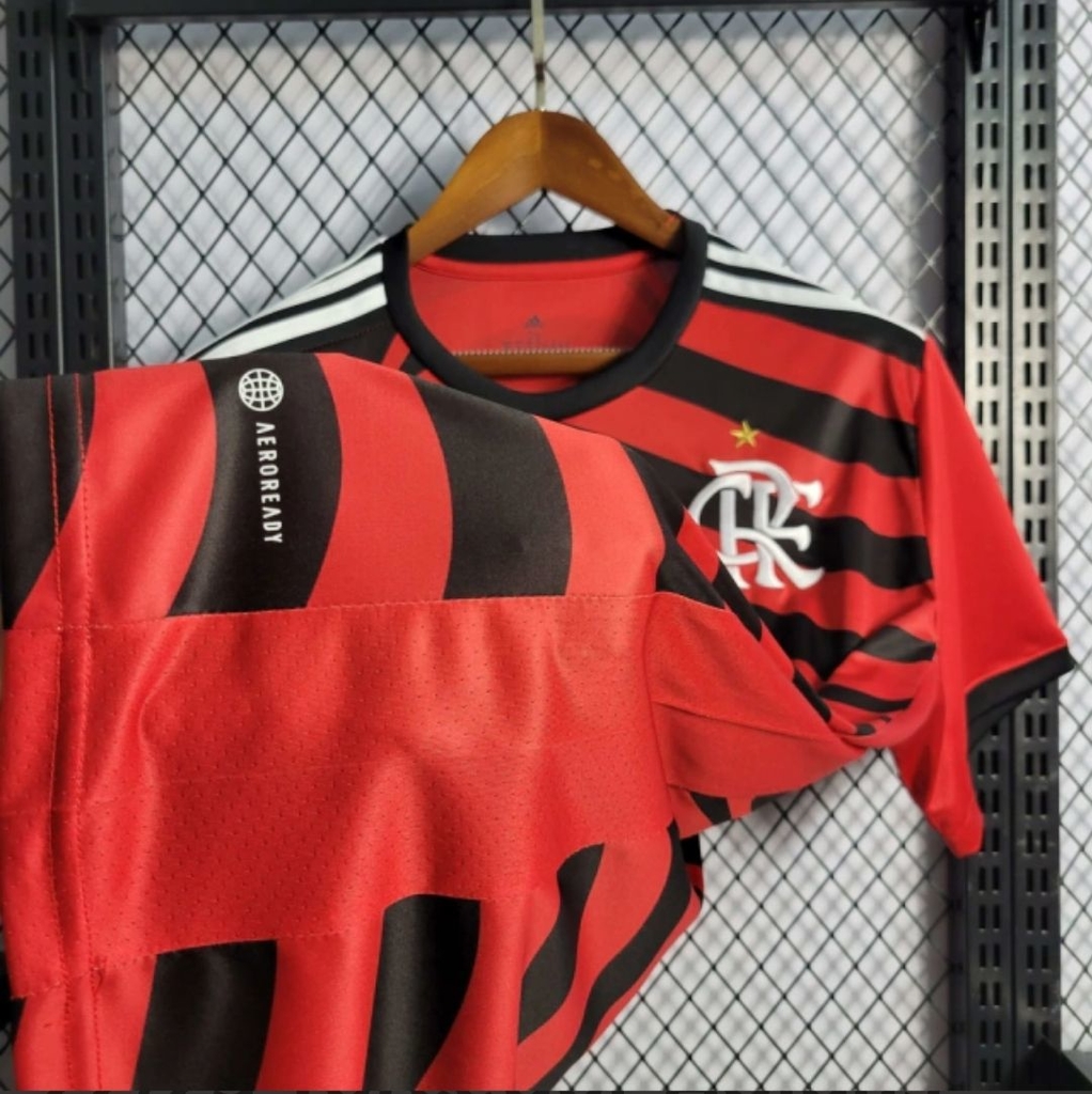 Camisa Flamengo I 22/23 Torcedor Adidas Masculina - Preto e Vermelho