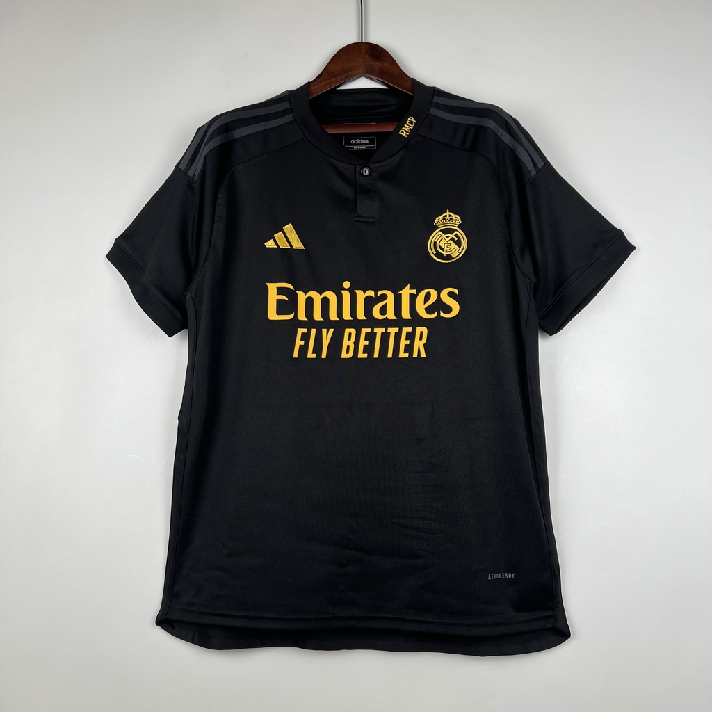 Camisa I Real Madrid - 23/24 Adidas Juvenil Preta