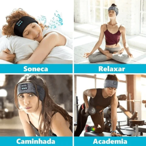 Bandana com fone bluetooth - Headphone para /Academia/Dormir – Lojas Dopena