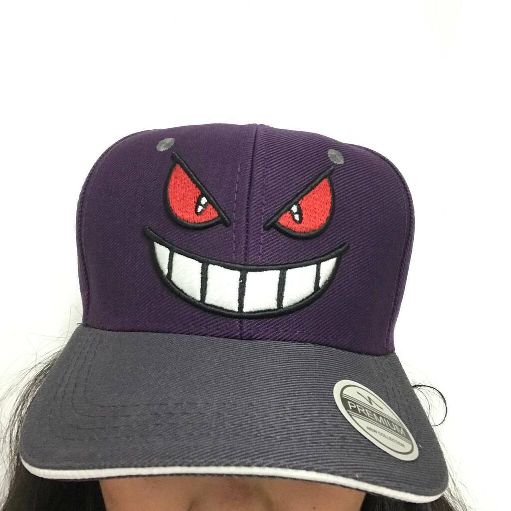 Boné Anime Gengar Pokemon Roxo Com Regulagem Bordado