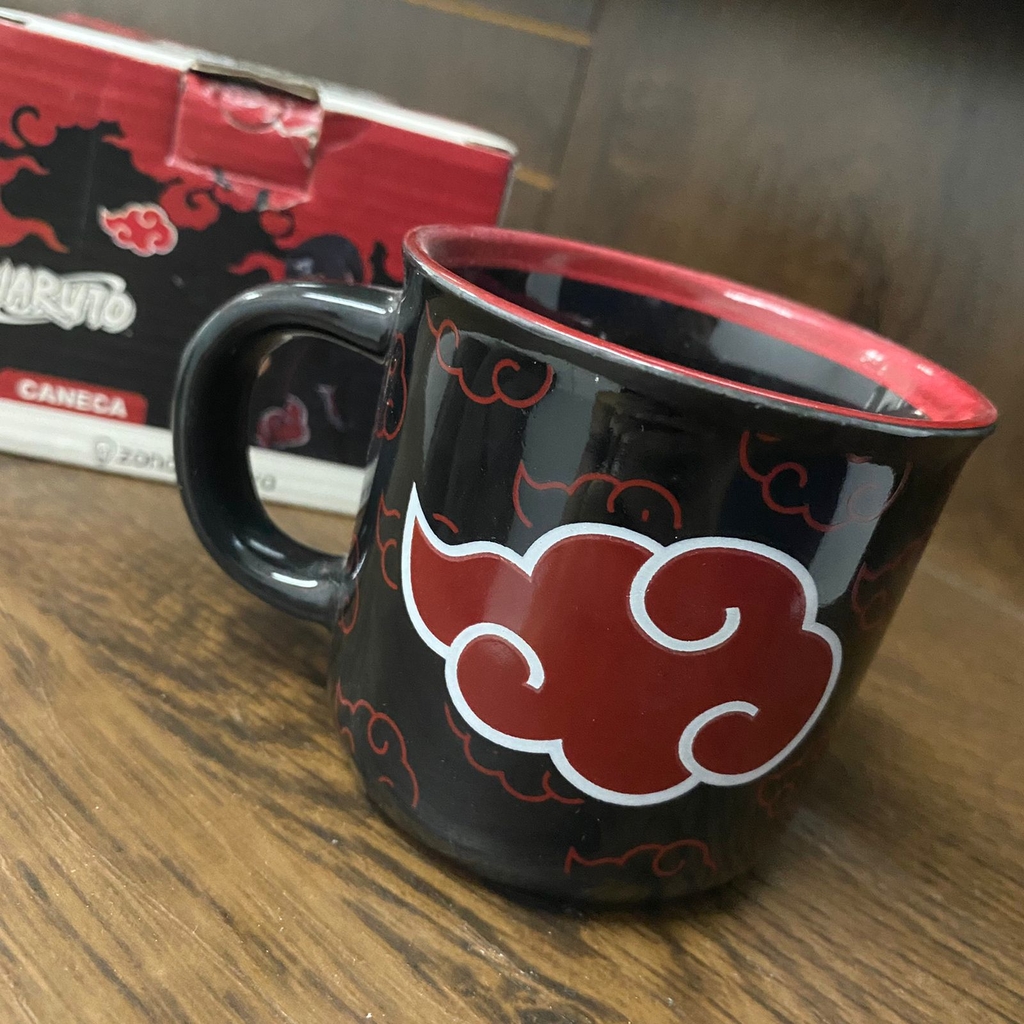 Caneca Nuvens Akatsuki De Porcelana 200 Ml Oficial Naruto