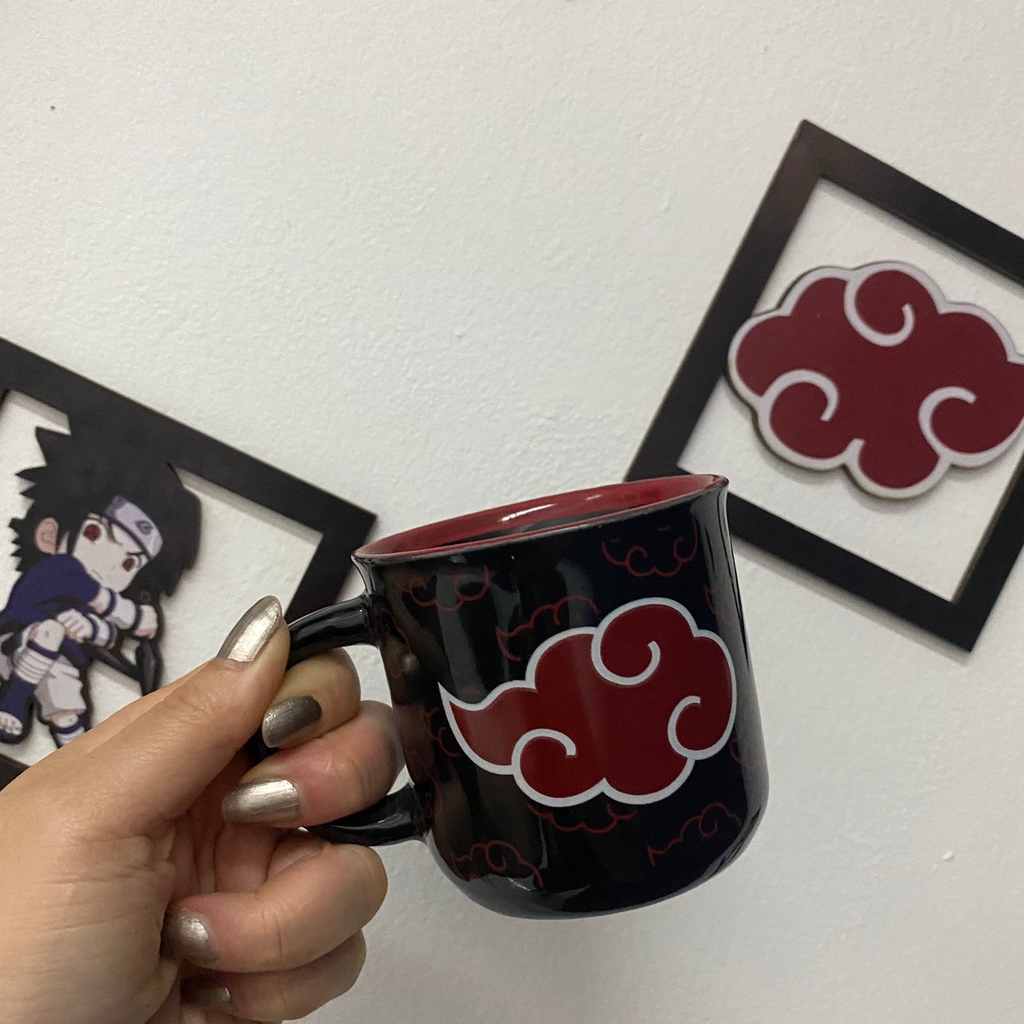 Caneca Nuvens Akatsuki De Porcelana 200 Ml Oficial Naruto