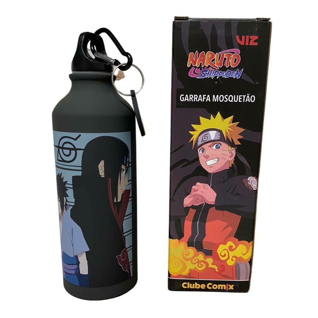 Garrafa Nuvem Akatsuki Preta Com Mosquetão Oficial Naruto