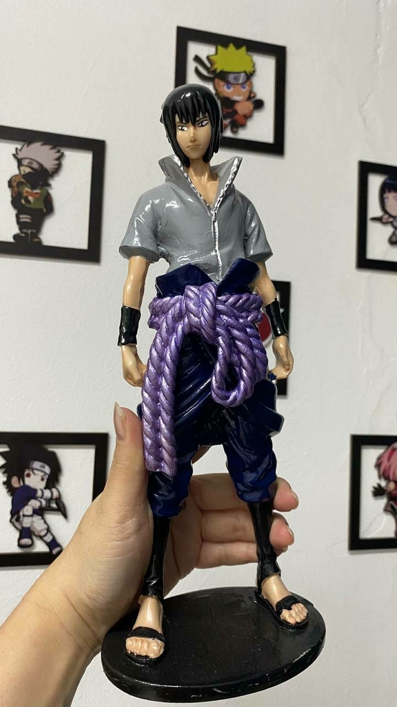 Boneco Naruto Shippudem Sasuke Uchiha Clássico Colecionável