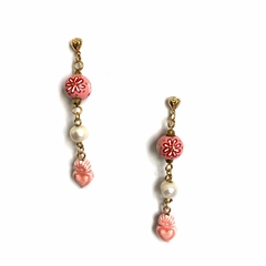 Aretes de cuentas pintadas - 1