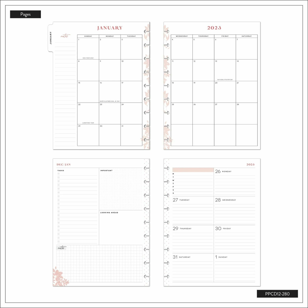 Classic Planner 2023 Dashboard - CreativeIngrid - 12 Meses - The Happy ...