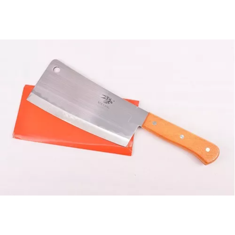 Cuchillo Hacha Cocina Acero Inoxidable Mango Madera 32cm