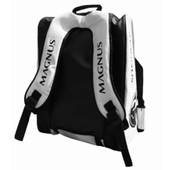 Bolso de Padel Magnus Paletero Mochila de Cuero Blanco y Negro - World Padel Center Store