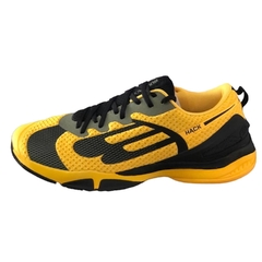 Zapatilla Bullpadel Amarilla y Negra Hack Paquito Navarro